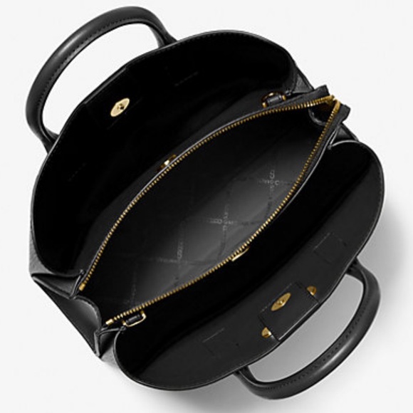 Michael Kors Ruthie Small Pebbled Leather Satchel Black NWT - Picture 3 of 6